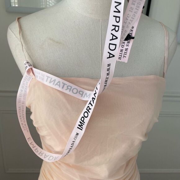 NWT Emprada Kana Blush Pink Ruched Mesh Slit Dress $110 XL - Picture 6 of 12